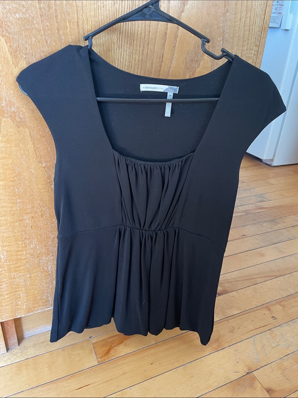 Classiques Entier Black Pleated Scoop-Neck Tunic